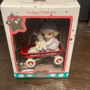 Precious Moments (2000) Red Wagon Holiday Ornament